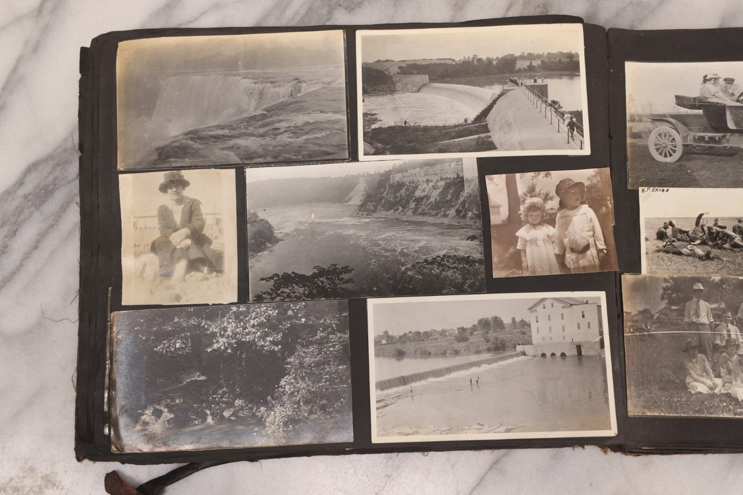 Lot 006 - Important Antique Snapshot Photo Album With 500+ Photographs Depicting American Life Leading Up To World War I, Ohio State University 1913, Great Flood Of 1913, Camp Taliaferro Flight Training, And European Service 1918