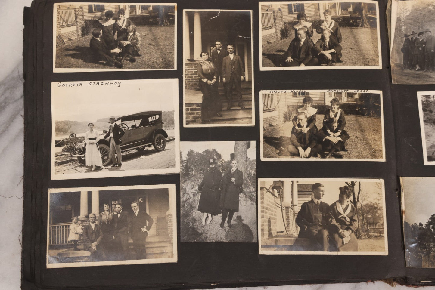Lot 006 - Important Antique Snapshot Photo Album With 500+ Photographs Depicting American Life Leading Up To World War I, Ohio State University 1913, Great Flood Of 1913, Camp Taliaferro Flight Training, And European Service 1918