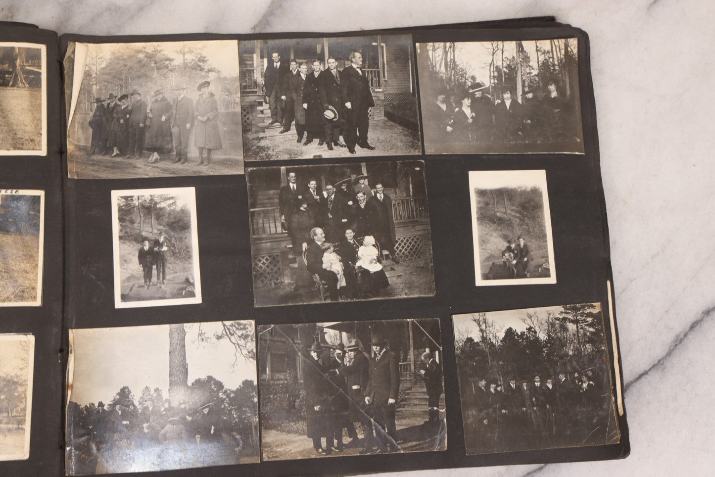 Lot 006 - Important Antique Snapshot Photo Album With 500+ Photographs Depicting American Life Leading Up To World War I, Ohio State University 1913, Great Flood Of 1913, Camp Taliaferro Flight Training, And European Service 1918