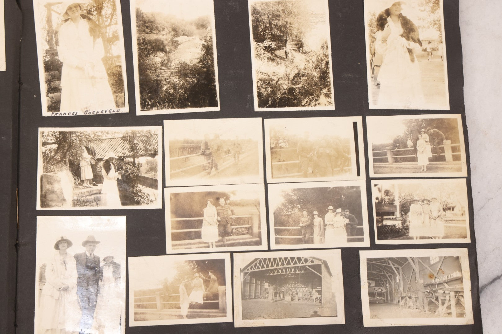 Lot 006 - Important Antique Snapshot Photo Album With 500+ Photographs Depicting American Life Leading Up To World War I, Ohio State University 1913, Great Flood Of 1913, Camp Taliaferro Flight Training, And European Service 1918