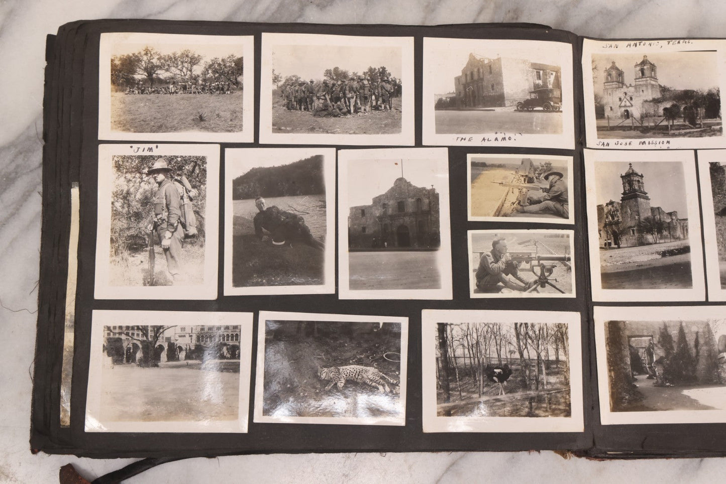 Lot 006 - Important Antique Snapshot Photo Album With 500+ Photographs Depicting American Life Leading Up To World War I, Ohio State University 1913, Great Flood Of 1913, Camp Taliaferro Flight Training, And European Service 1918