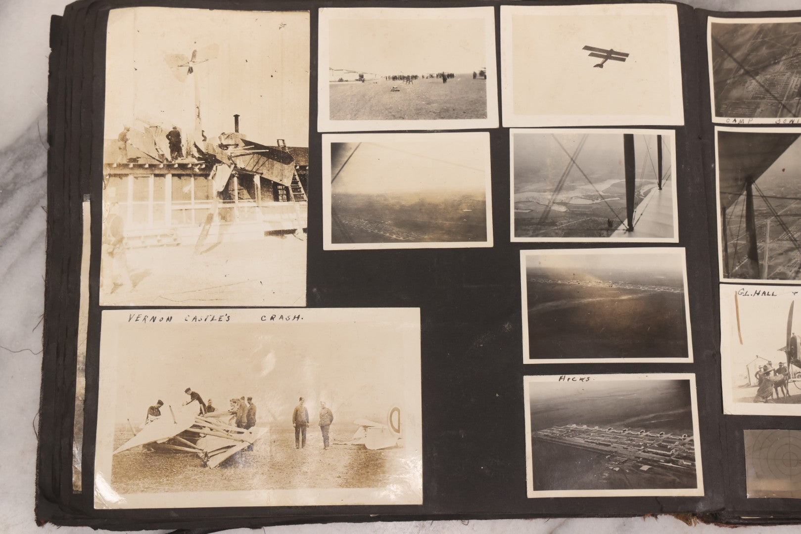 Lot 006 - Important Antique Snapshot Photo Album With 500+ Photographs Depicting American Life Leading Up To World War I, Ohio State University 1913, Great Flood Of 1913, Camp Taliaferro Flight Training, And European Service 1918