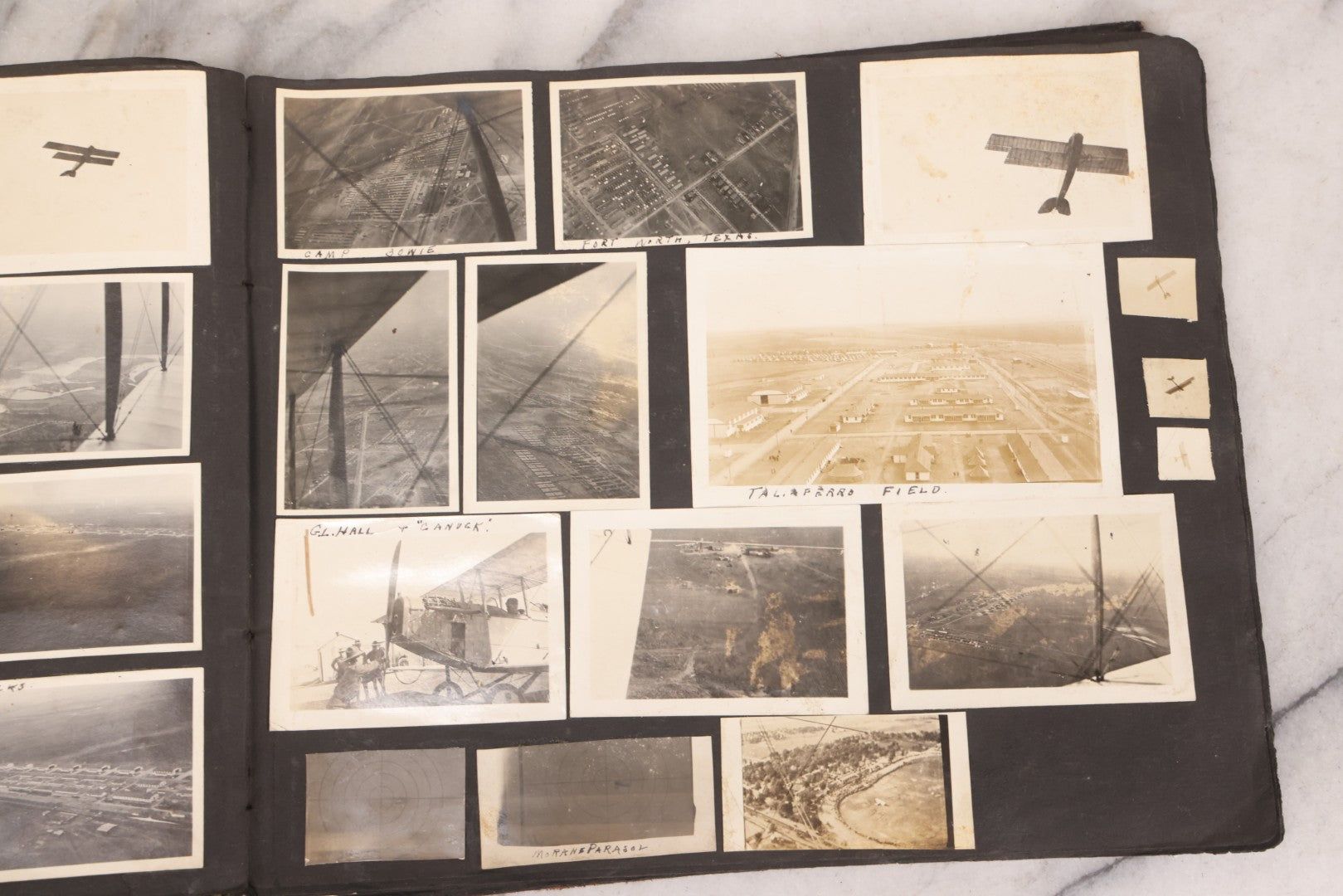 Lot 006 - Important Antique Snapshot Photo Album With 500+ Photographs Depicting American Life Leading Up To World War I, Ohio State University 1913, Great Flood Of 1913, Camp Taliaferro Flight Training, And European Service 1918