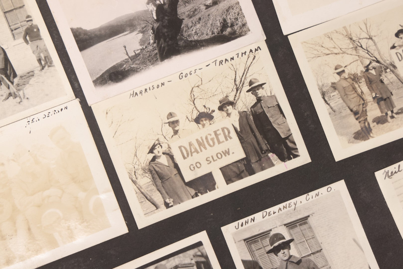 Lot 006 - Important Antique Snapshot Photo Album With 500+ Photographs Depicting American Life Leading Up To World War I, Ohio State University 1913, Great Flood Of 1913, Camp Taliaferro Flight Training, And European Service 1918