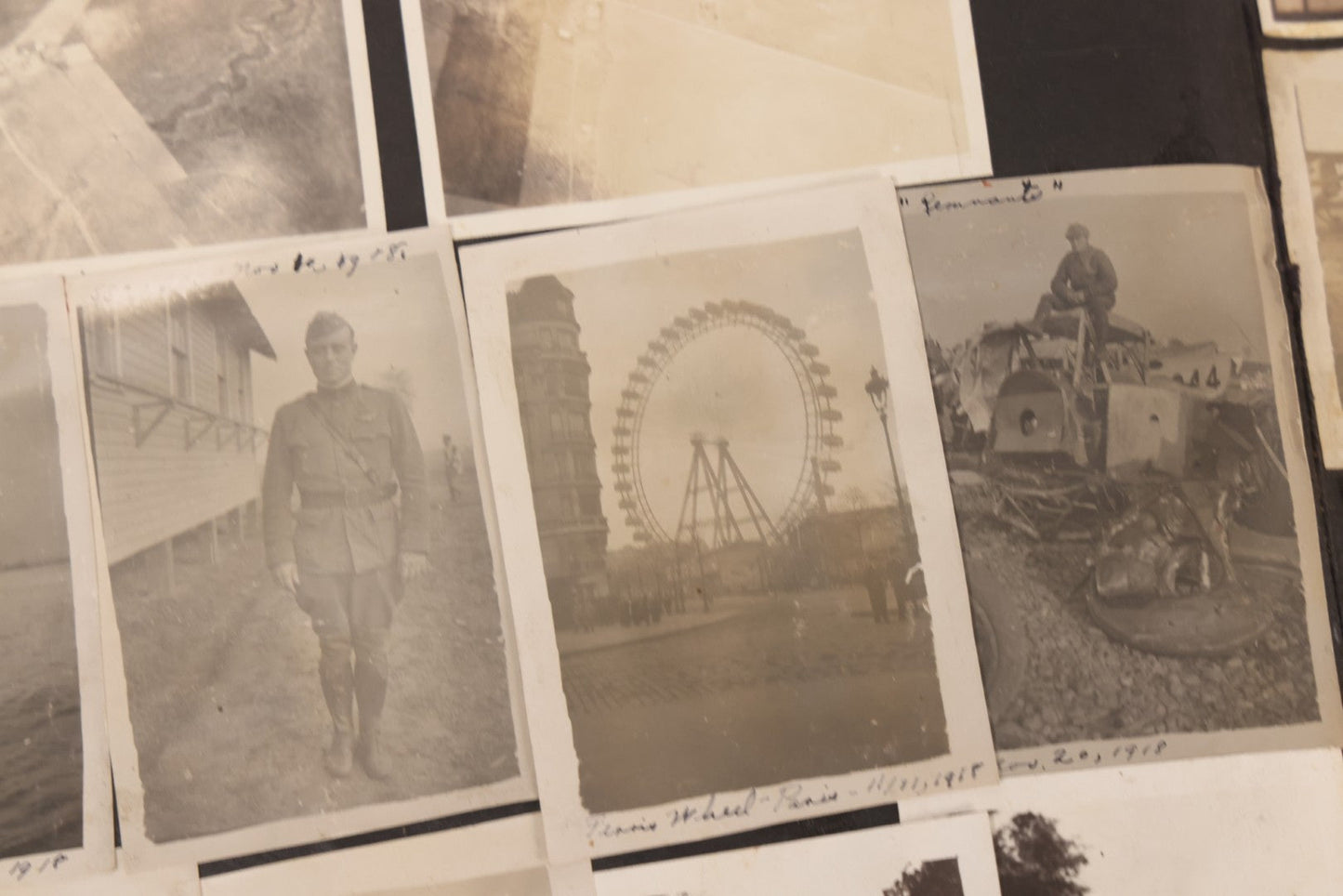 Lot 006 - Important Antique Snapshot Photo Album With 500+ Photographs Depicting American Life Leading Up To World War I, Ohio State University 1913, Great Flood Of 1913, Camp Taliaferro Flight Training, And European Service 1918