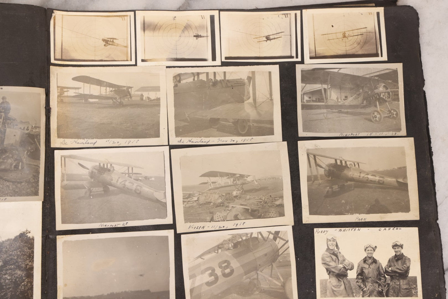 Lot 006 - Important Antique Snapshot Photo Album With 500+ Photographs Depicting American Life Leading Up To World War I, Ohio State University 1913, Great Flood Of 1913, Camp Taliaferro Flight Training, And European Service 1918