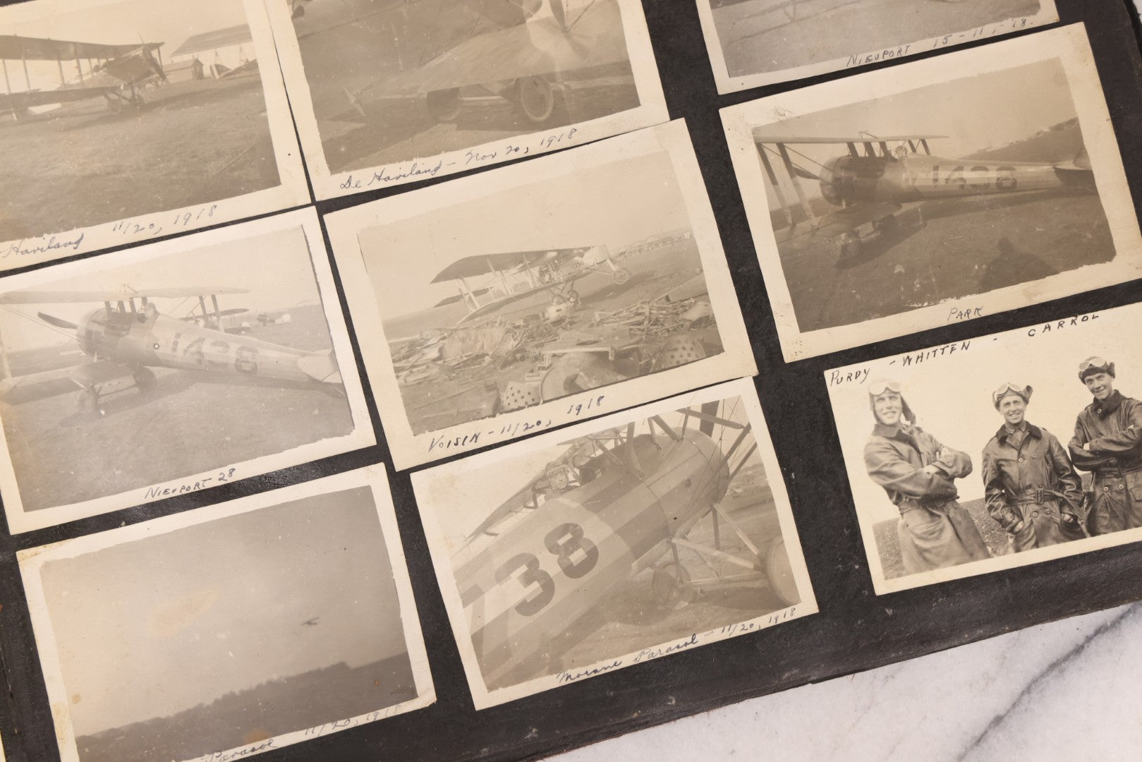 Lot 006 - Important Antique Snapshot Photo Album With 500+ Photographs Depicting American Life Leading Up To World War I, Ohio State University 1913, Great Flood Of 1913, Camp Taliaferro Flight Training, And European Service 1918