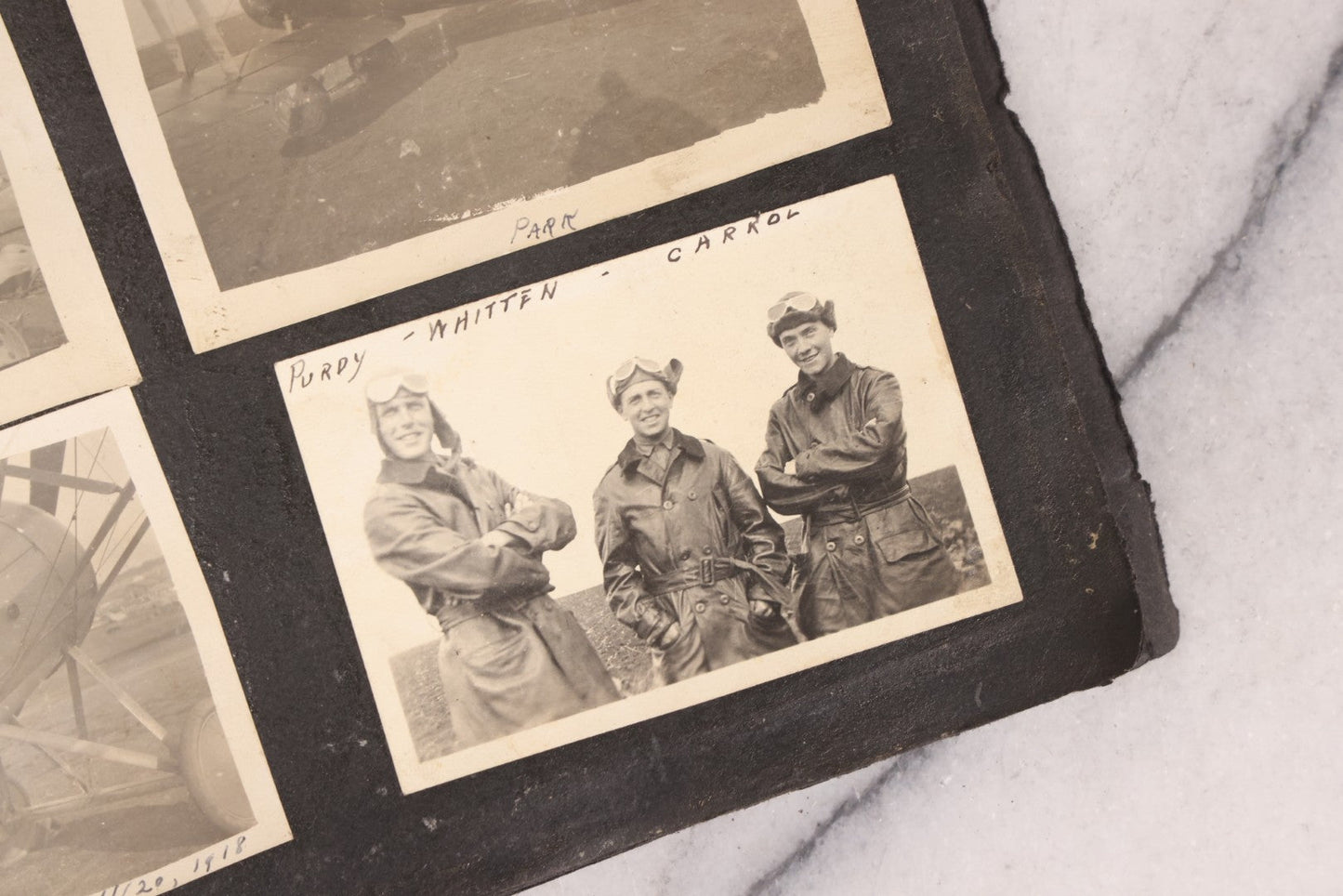 Lot 006 - Important Antique Snapshot Photo Album With 500+ Photographs Depicting American Life Leading Up To World War I, Ohio State University 1913, Great Flood Of 1913, Camp Taliaferro Flight Training, And European Service 1918