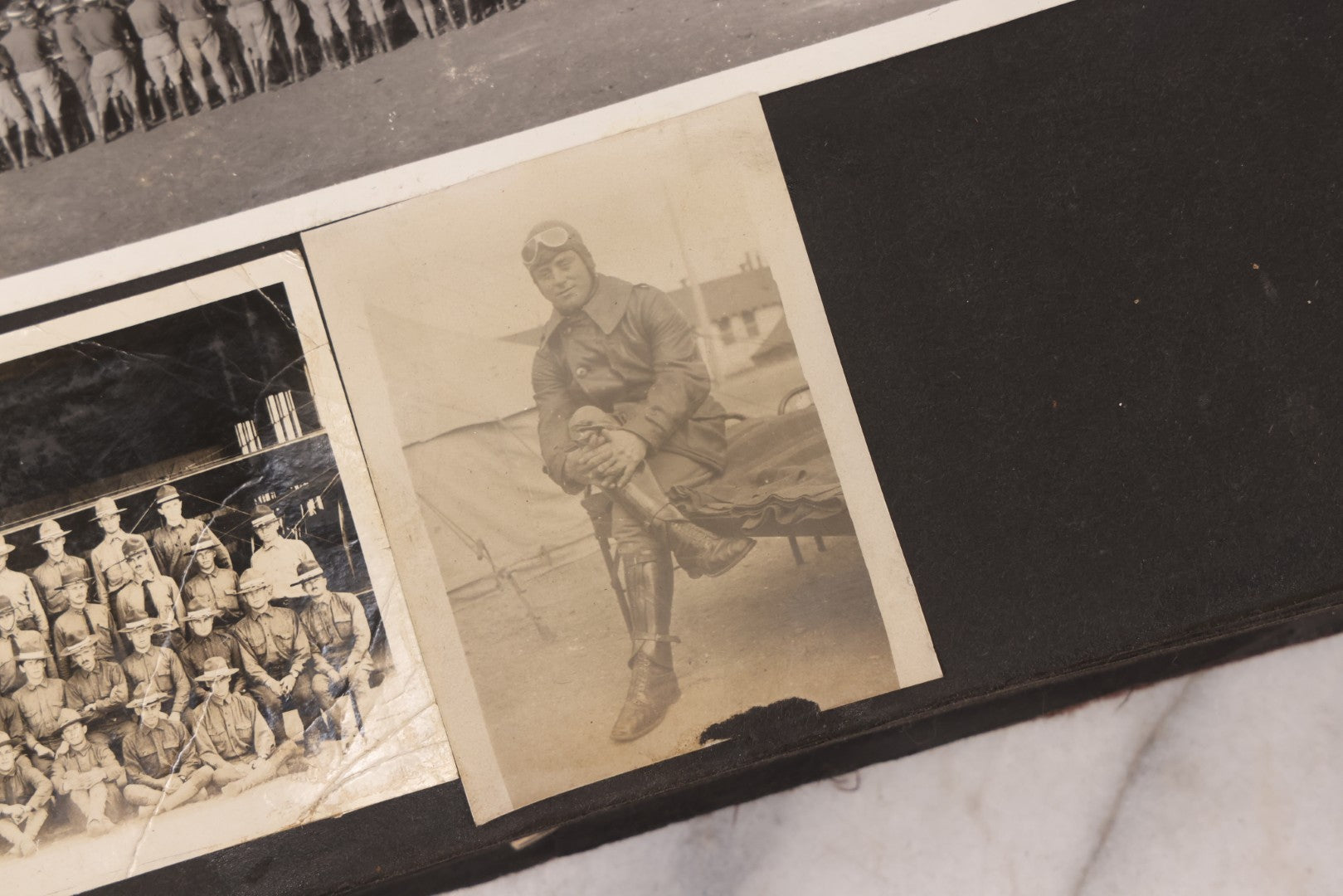 Lot 006 - Important Antique Snapshot Photo Album With 500+ Photographs Depicting American Life Leading Up To World War I, Ohio State University 1913, Great Flood Of 1913, Camp Taliaferro Flight Training, And European Service 1918