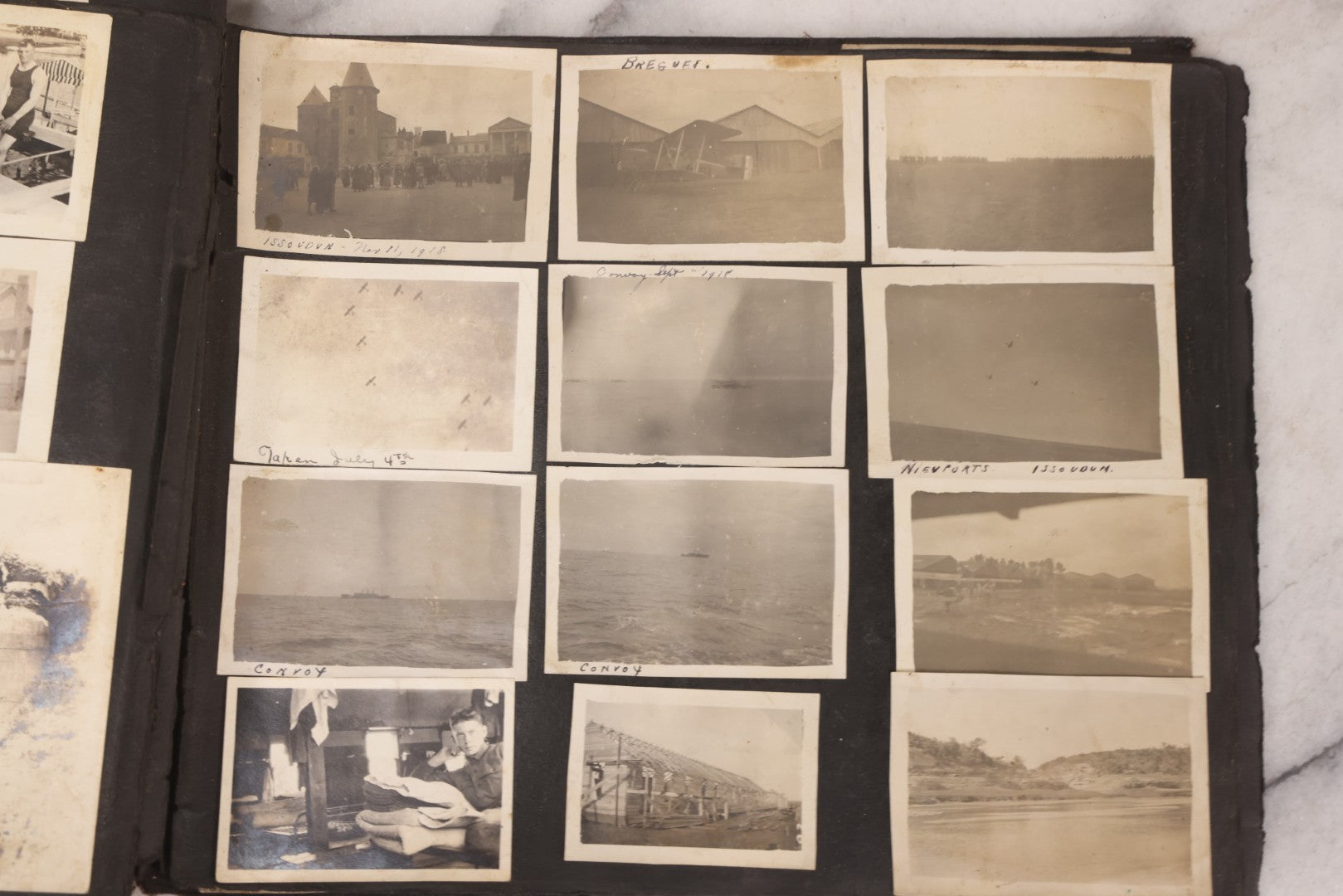 Lot 006 - Important Antique Snapshot Photo Album With 500+ Photographs Depicting American Life Leading Up To World War I, Ohio State University 1913, Great Flood Of 1913, Camp Taliaferro Flight Training, And European Service 1918