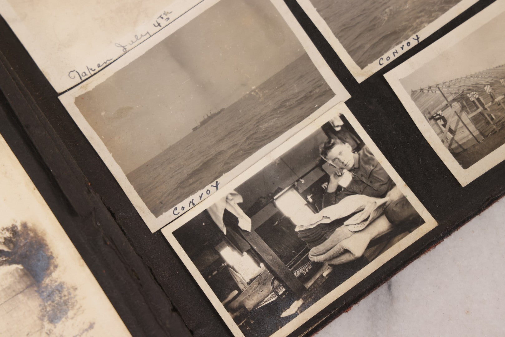 Lot 006 - Important Antique Snapshot Photo Album With 500+ Photographs Depicting American Life Leading Up To World War I, Ohio State University 1913, Great Flood Of 1913, Camp Taliaferro Flight Training, And European Service 1918