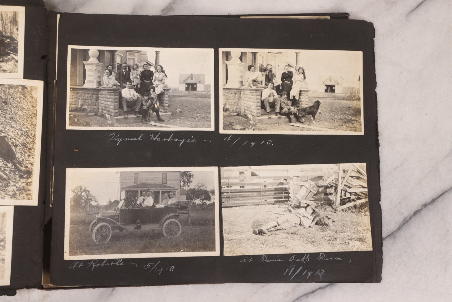 Lot 006 - Important Antique Snapshot Photo Album With 500+ Photographs Depicting American Life Leading Up To World War I, Ohio State University 1913, Great Flood Of 1913, Camp Taliaferro Flight Training, And European Service 1918