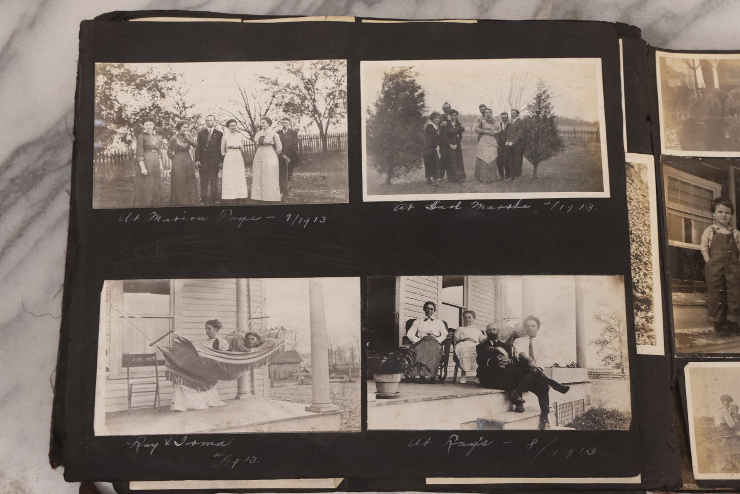 Lot 006 - Important Antique Snapshot Photo Album With 500+ Photographs Depicting American Life Leading Up To World War I, Ohio State University 1913, Great Flood Of 1913, Camp Taliaferro Flight Training, And European Service 1918