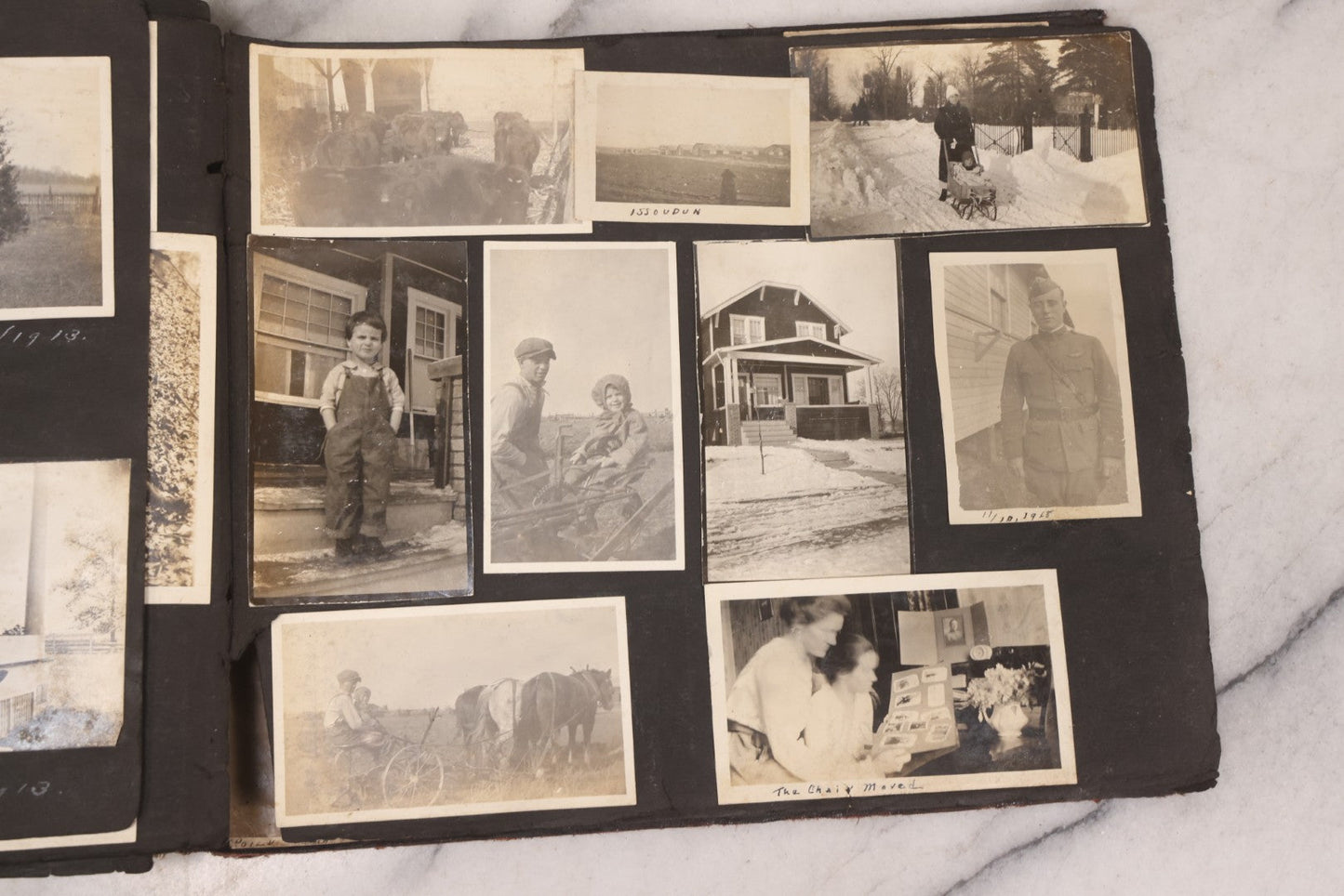 Lot 006 - Important Antique Snapshot Photo Album With 500+ Photographs Depicting American Life Leading Up To World War I, Ohio State University 1913, Great Flood Of 1913, Camp Taliaferro Flight Training, And European Service 1918