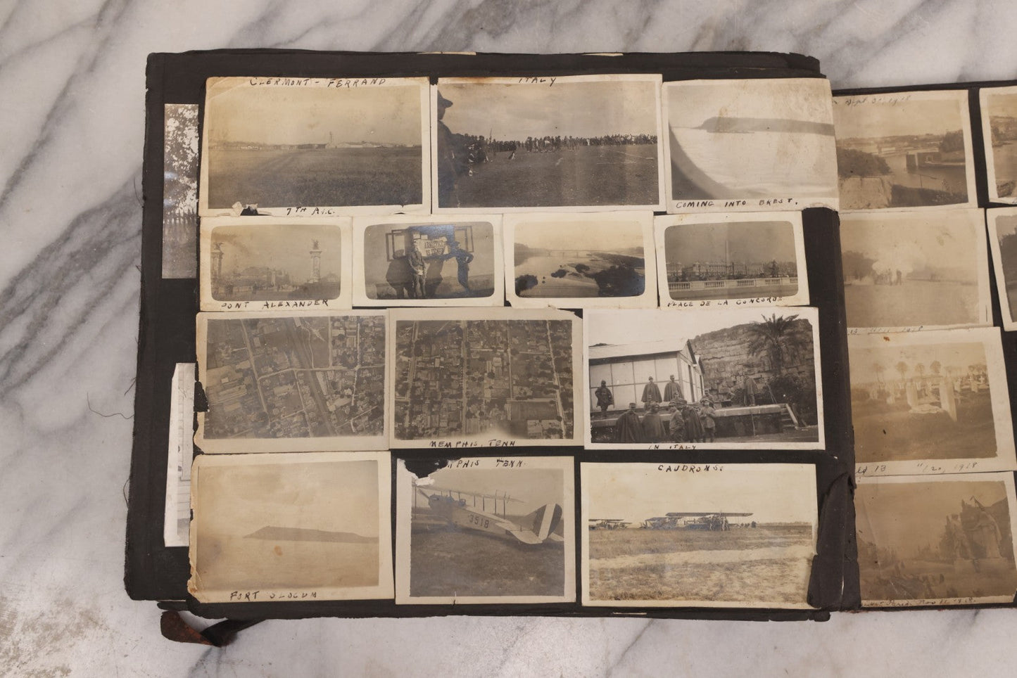 Lot 006 - Important Antique Snapshot Photo Album With 500+ Photographs Depicting American Life Leading Up To World War I, Ohio State University 1913, Great Flood Of 1913, Camp Taliaferro Flight Training, And European Service 1918