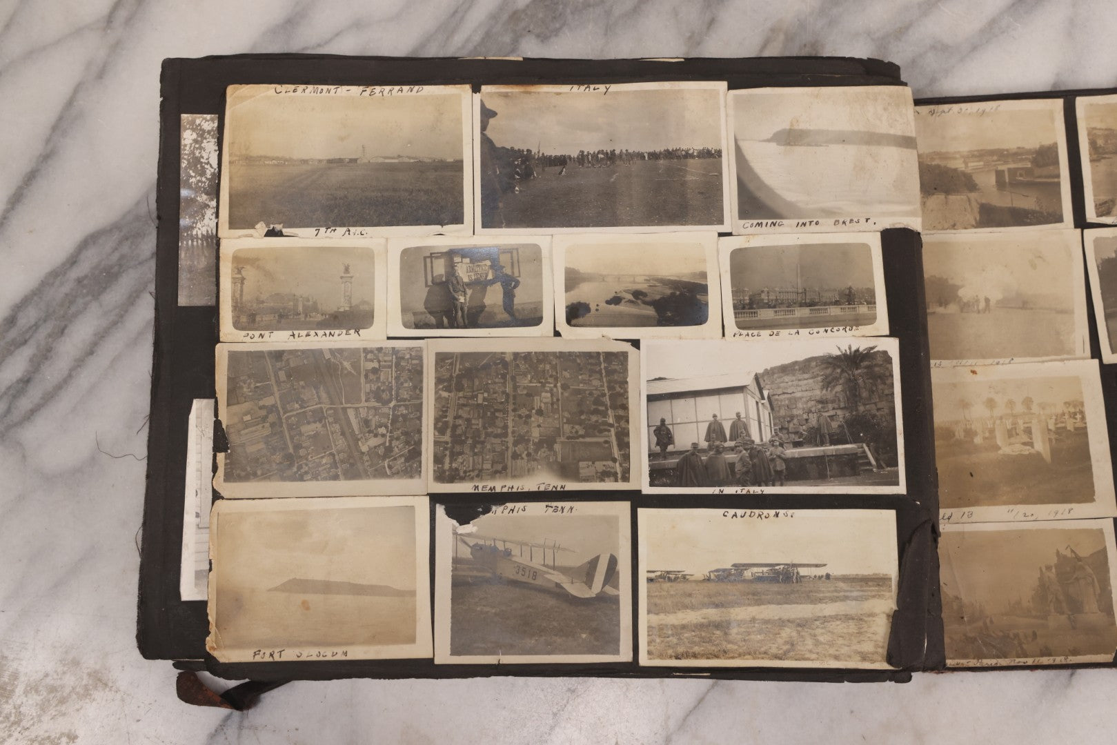 Lot 006 - Important Antique Snapshot Photo Album With 500+ Photographs Depicting American Life Leading Up To World War I, Ohio State University 1913, Great Flood Of 1913, Camp Taliaferro Flight Training, And European Service 1918