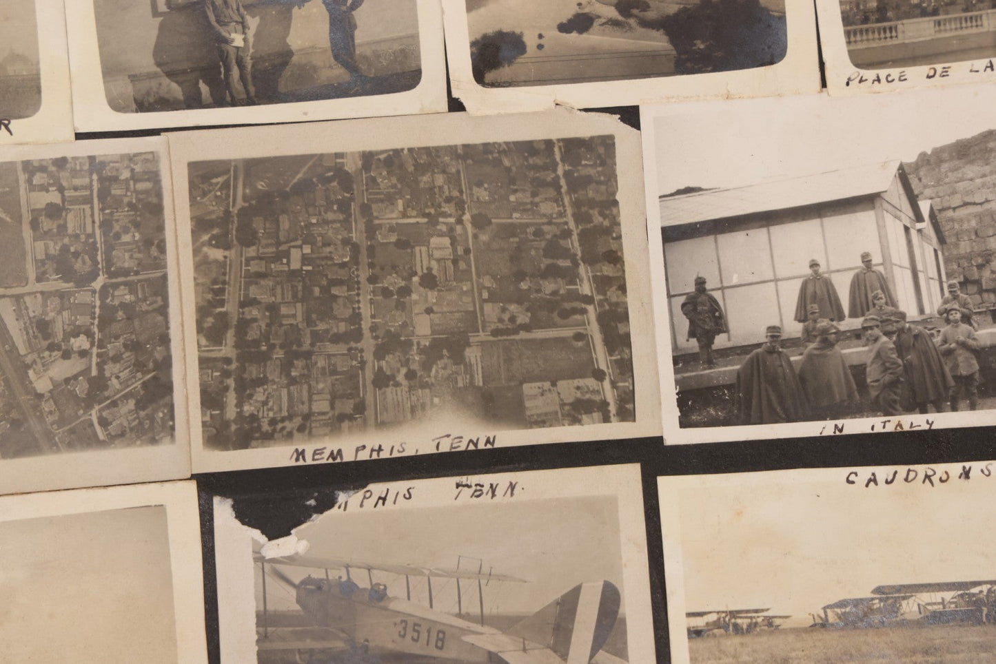 Lot 006 - Important Antique Snapshot Photo Album With 500+ Photographs Depicting American Life Leading Up To World War I, Ohio State University 1913, Great Flood Of 1913, Camp Taliaferro Flight Training, And European Service 1918