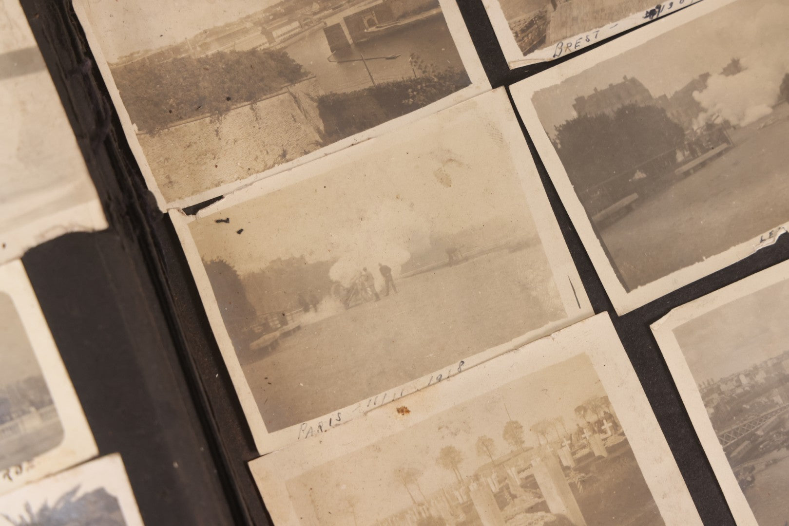 Lot 006 - Important Antique Snapshot Photo Album With 500+ Photographs Depicting American Life Leading Up To World War I, Ohio State University 1913, Great Flood Of 1913, Camp Taliaferro Flight Training, And European Service 1918