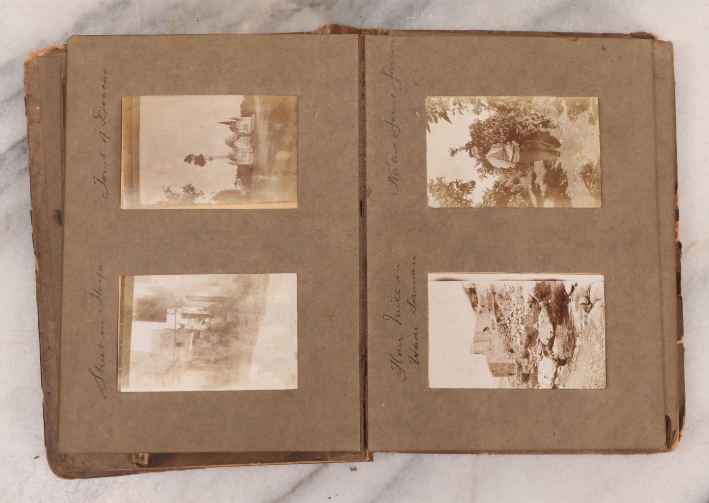 Lot 007 - Antique Early Twentieth Century Photo Album Depicting Middle East And Holy Land Military Scenes, Likely World War I Sinai And Palestine Campaign, Including Gaza, Lebanon, Jordan Valley, Suez Canal, British Destroyers, And Prisoners