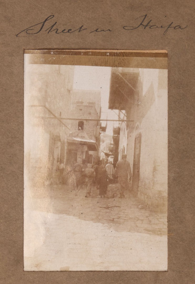 Lot 007 - Antique Early Twentieth Century Photo Album Depicting Middle East And Holy Land Military Scenes, Likely World War I Sinai And Palestine Campaign, Including Gaza, Lebanon, Jordan Valley, Suez Canal, British Destroyers, And Prisoners