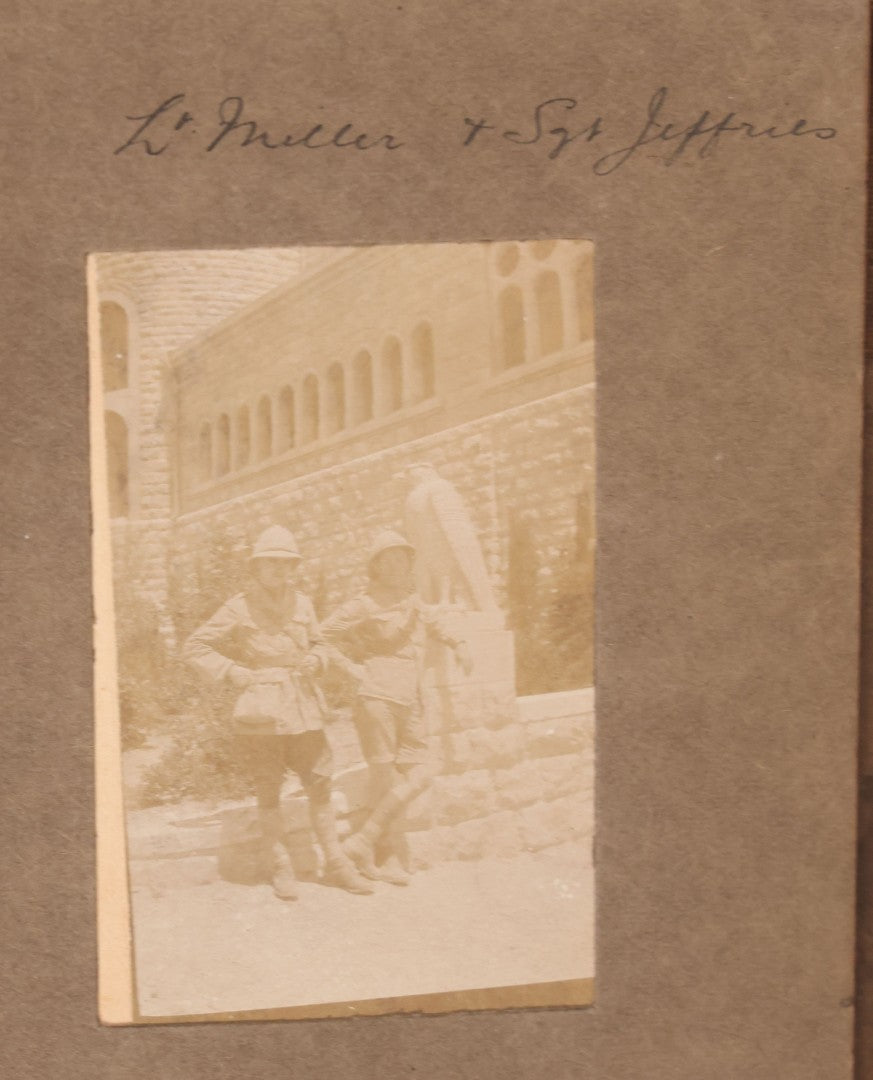 Lot 007 - Antique Early Twentieth Century Photo Album Depicting Middle East And Holy Land Military Scenes, Likely World War I Sinai And Palestine Campaign, Including Gaza, Lebanon, Jordan Valley, Suez Canal, British Destroyers, And Prisoners