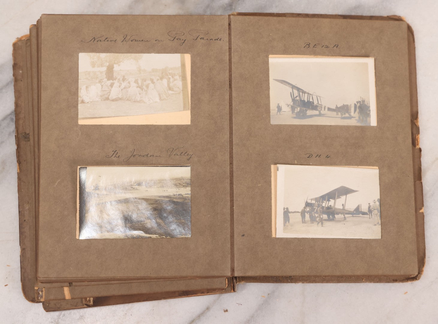 Lot 007 - Antique Early Twentieth Century Photo Album Depicting Middle East And Holy Land Military Scenes, Likely World War I Sinai And Palestine Campaign, Including Gaza, Lebanon, Jordan Valley, Suez Canal, British Destroyers, And Prisoners