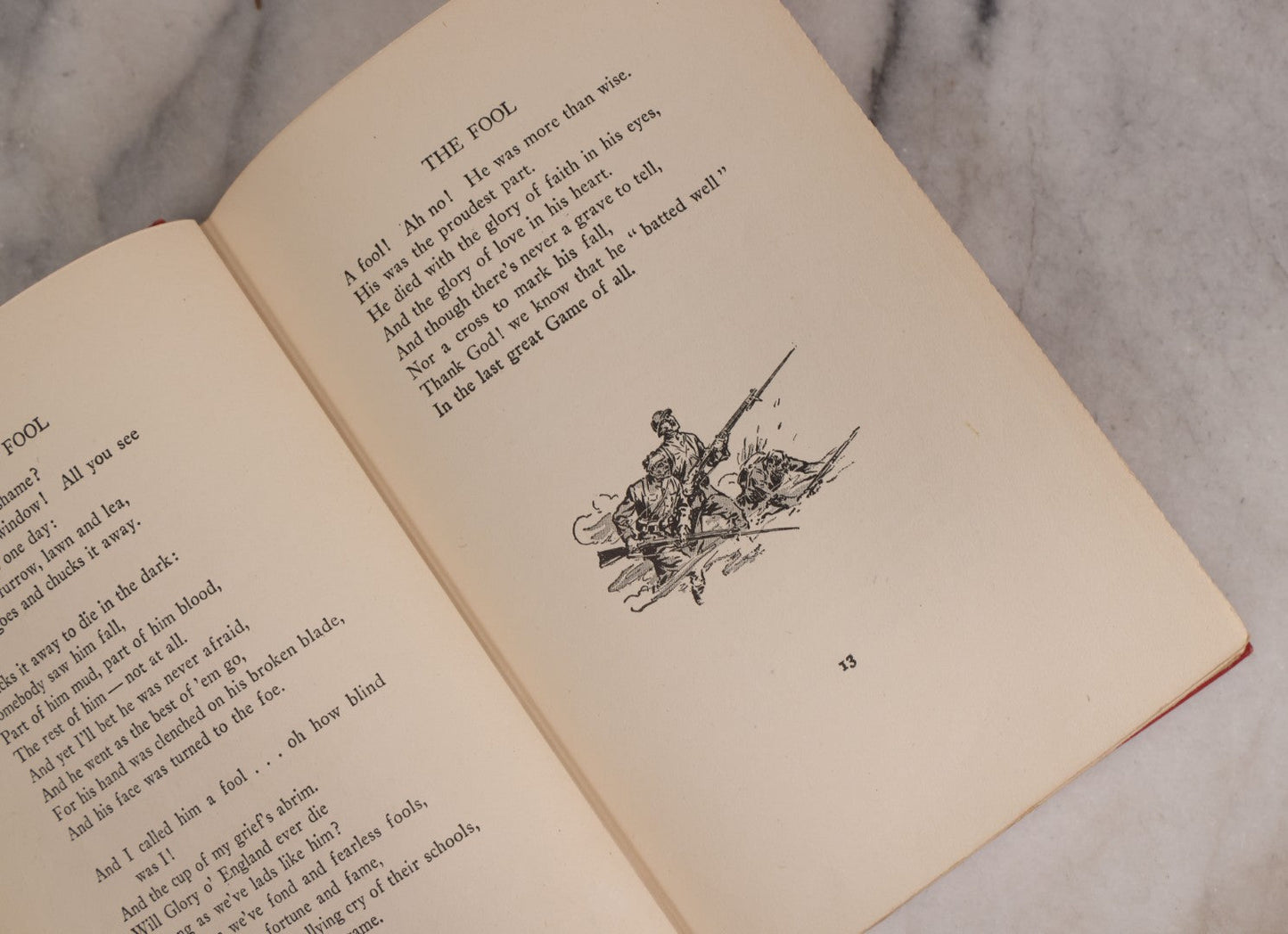 Lot 008 - "Rhymes Of A Red Cross Man" Antique World War I Poetry Book By Robert W. Service, Illustrated By Charles L. Wrenn, Published By Barse & Hopkins, New York, Circa 1919