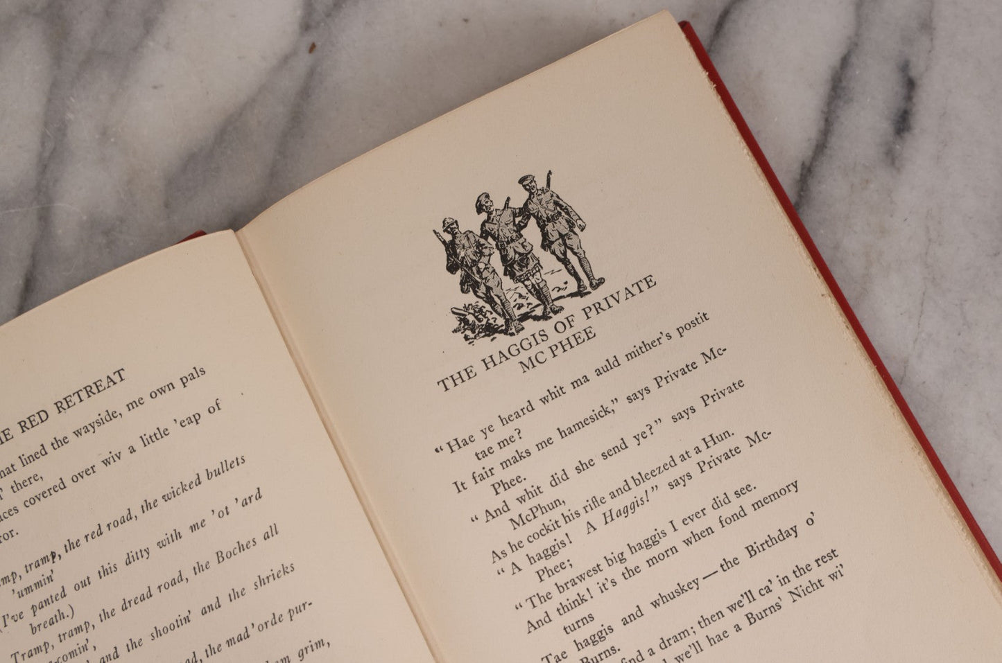 Lot 008 - "Rhymes Of A Red Cross Man" Antique World War I Poetry Book By Robert W. Service, Illustrated By Charles L. Wrenn, Published By Barse & Hopkins, New York, Circa 1919