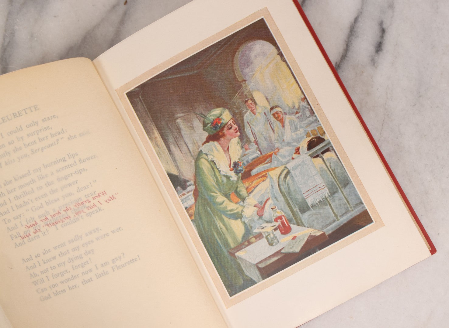 Lot 008 - "Rhymes Of A Red Cross Man" Antique World War I Poetry Book By Robert W. Service, Illustrated By Charles L. Wrenn, Published By Barse & Hopkins, New York, Circa 1919