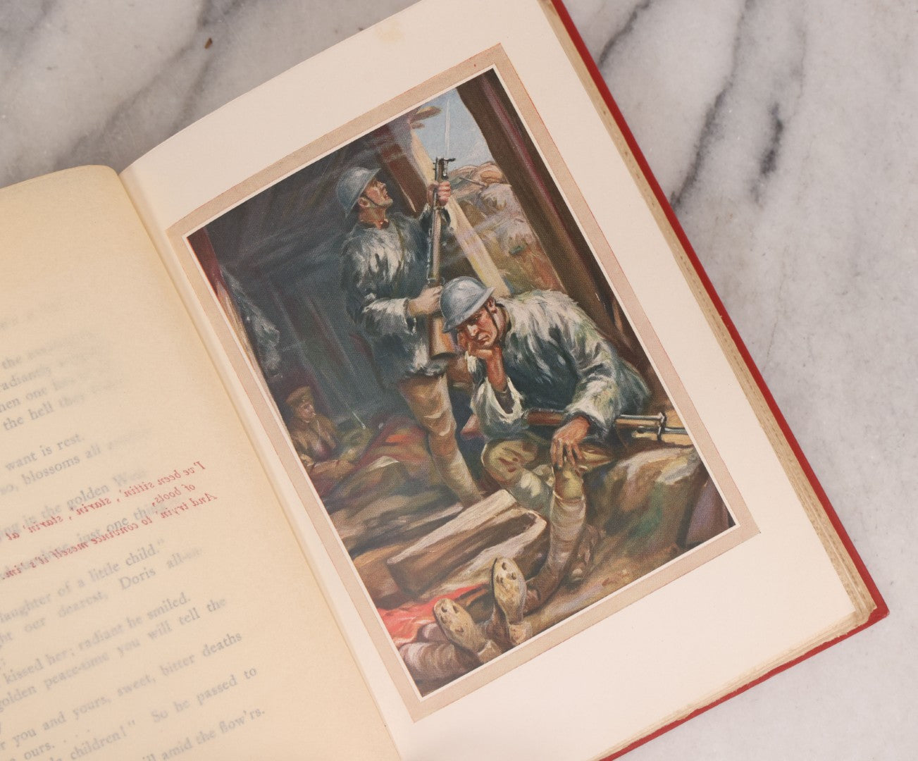 Lot 008 - "Rhymes Of A Red Cross Man" Antique World War I Poetry Book By Robert W. Service, Illustrated By Charles L. Wrenn, Published By Barse & Hopkins, New York, Circa 1919