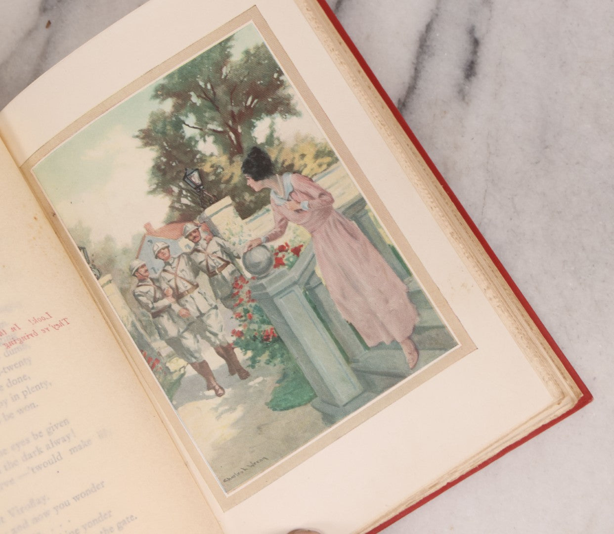 Lot 008 - "Rhymes Of A Red Cross Man" Antique World War I Poetry Book By Robert W. Service, Illustrated By Charles L. Wrenn, Published By Barse & Hopkins, New York, Circa 1919