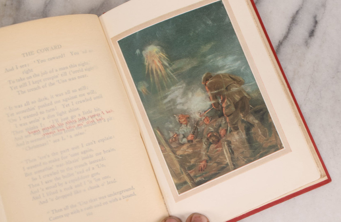 Lot 008 - "Rhymes Of A Red Cross Man" Antique World War I Poetry Book By Robert W. Service, Illustrated By Charles L. Wrenn, Published By Barse & Hopkins, New York, Circa 1919