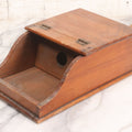 Lot 011 - Vintage Wooden Fraternal Ballot Box With Hinged Lid And Metal Clasps, 14-3/4" L
