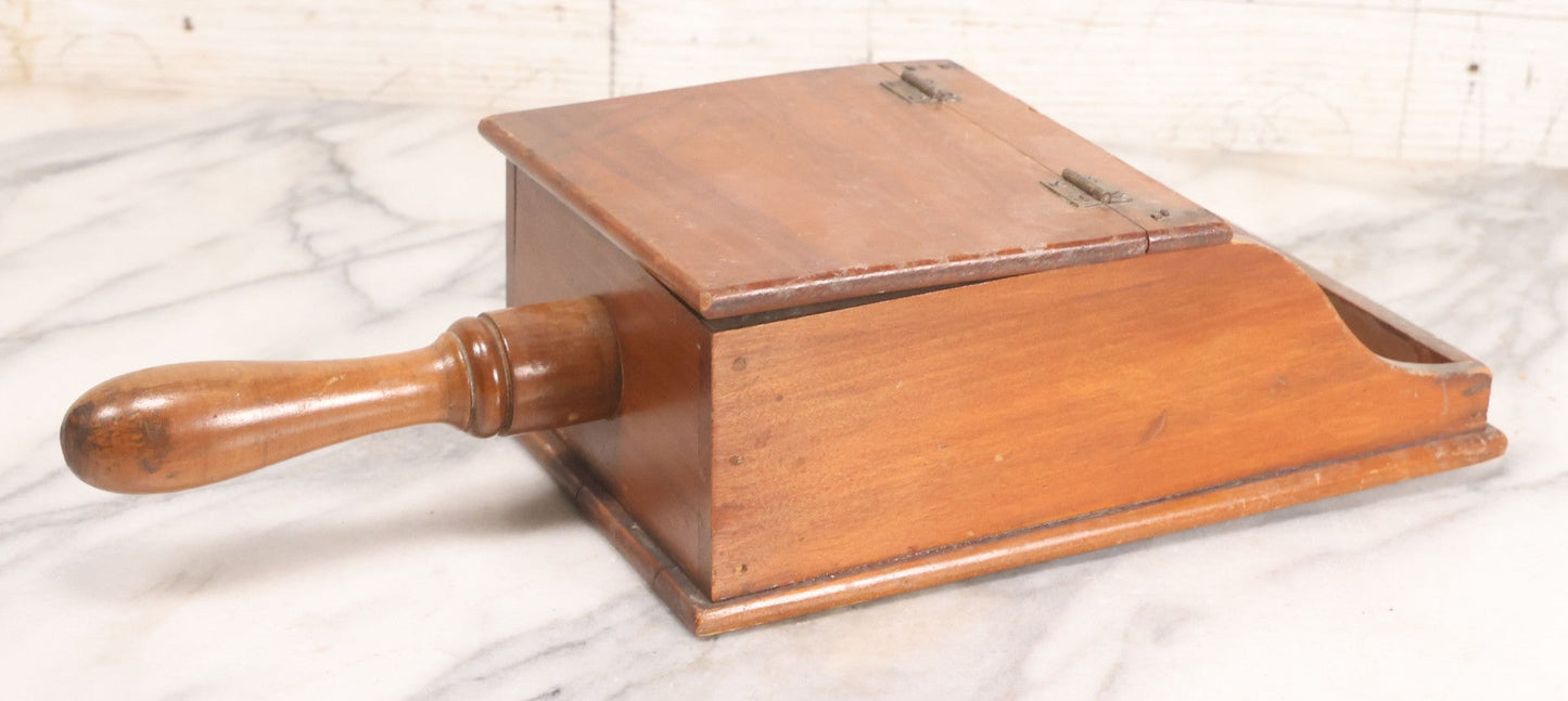 Lot 011 - Vintage Wooden Fraternal Ballot Box With Hinged Lid And Metal Clasps, 14-3/4" L