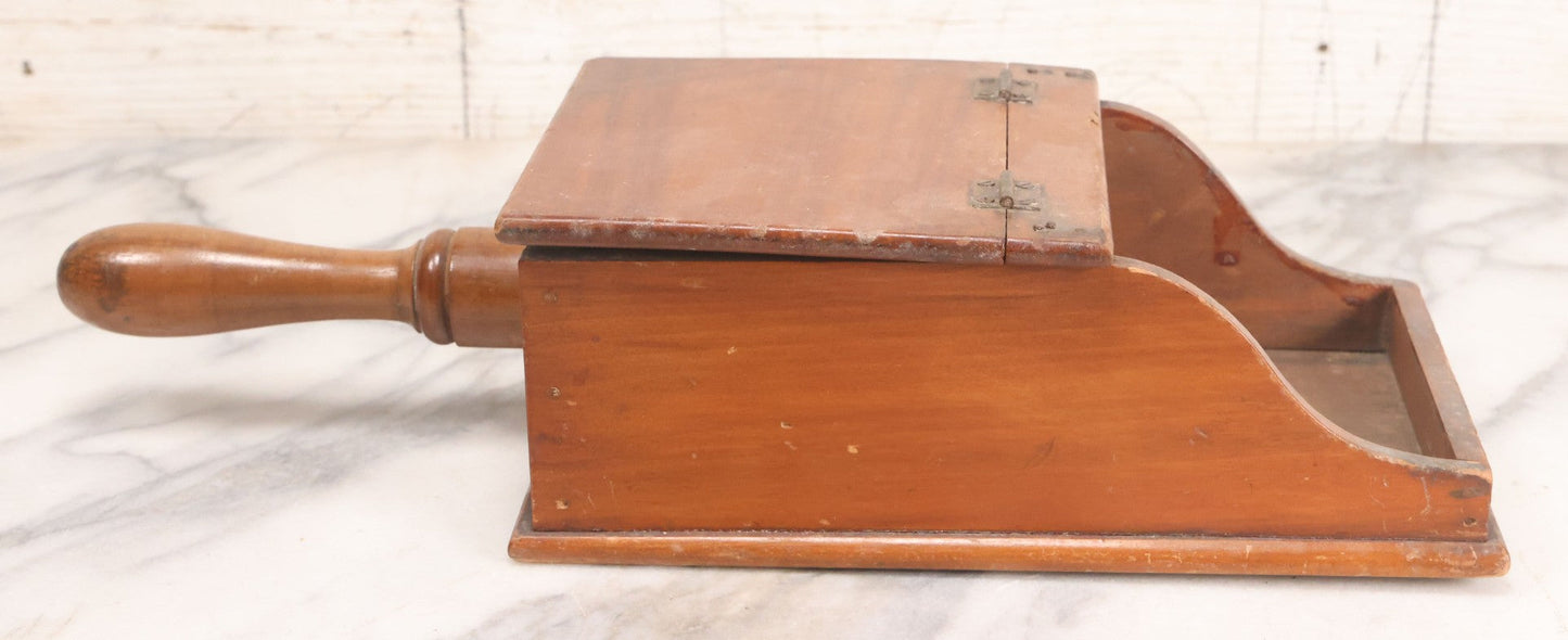 Lot 011 - Vintage Wooden Fraternal Ballot Box With Hinged Lid And Metal Clasps, 14-3/4" L