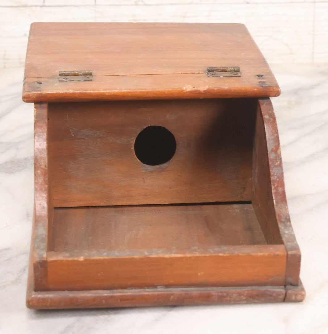 Lot 011 - Vintage Wooden Fraternal Ballot Box With Hinged Lid And Metal Clasps, 14-3/4" L