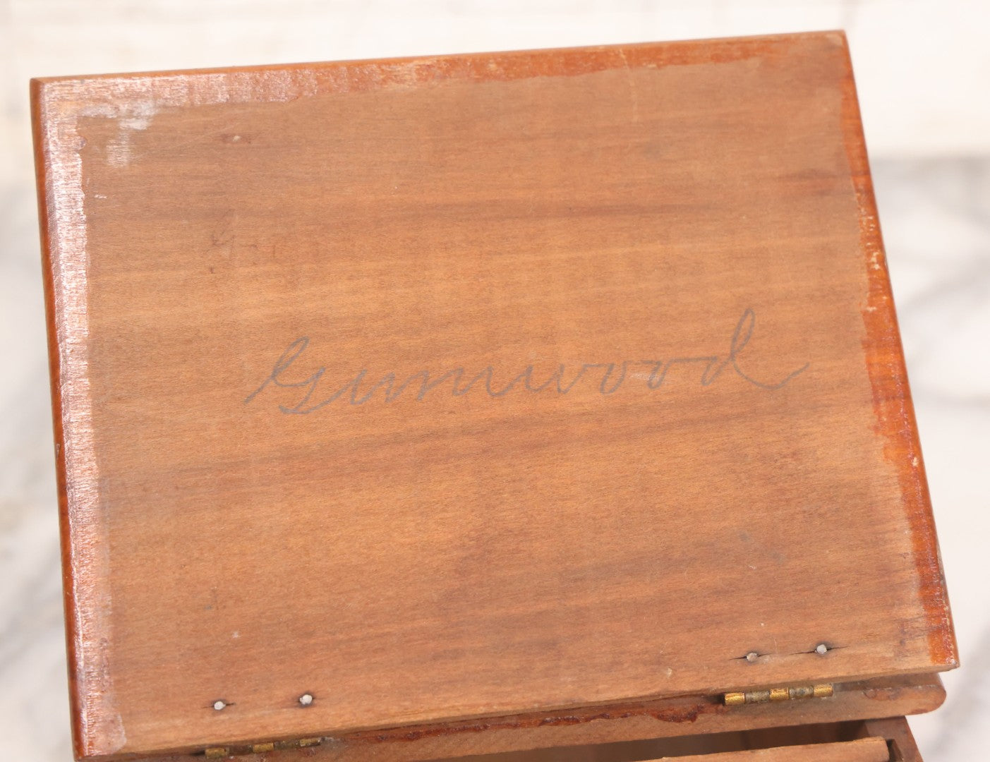 Lot 011 - Vintage Wooden Fraternal Ballot Box With Hinged Lid And Metal Clasps, 14-3/4" L