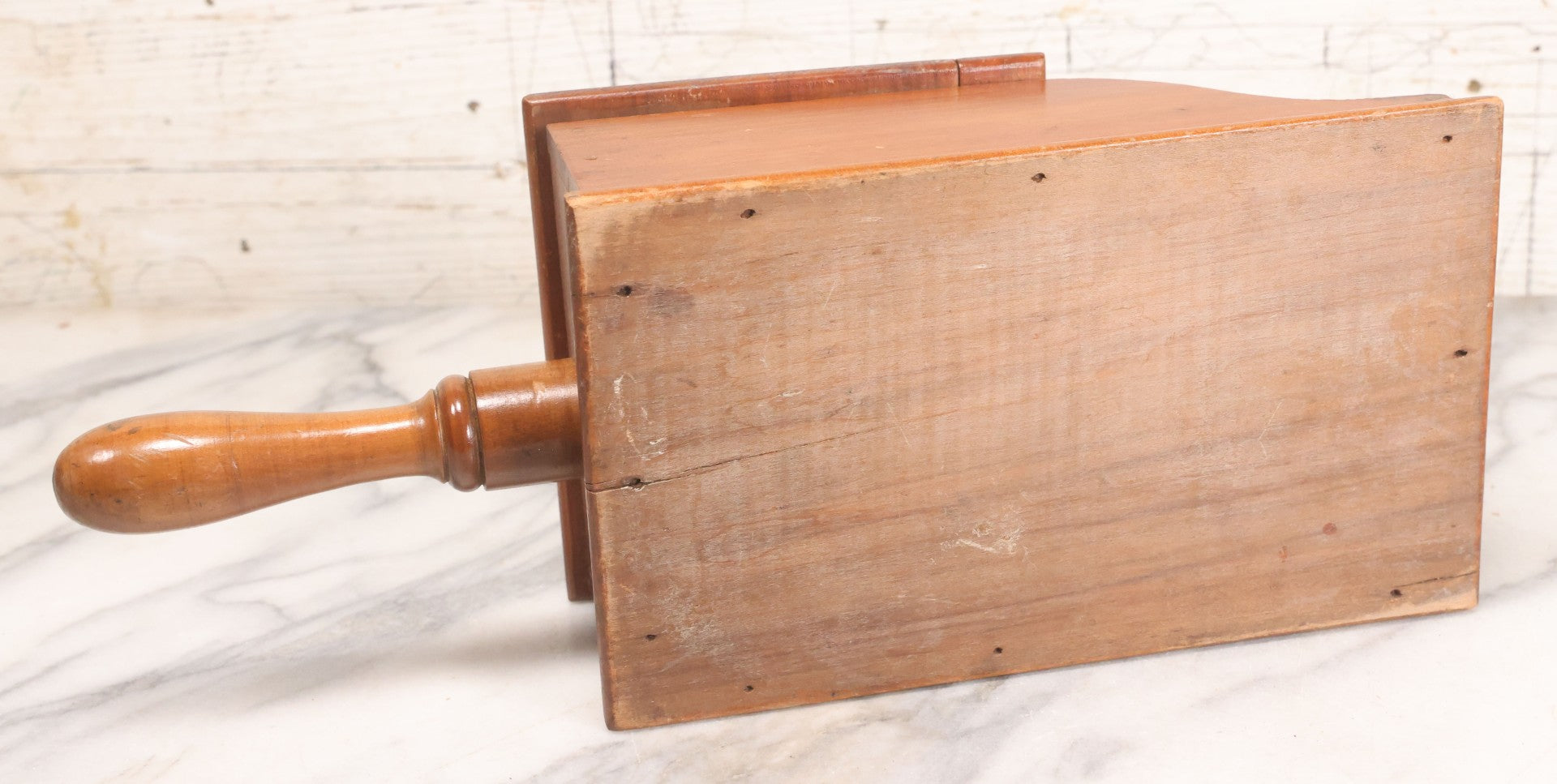 Lot 011 - Vintage Wooden Fraternal Ballot Box With Hinged Lid And Metal Clasps, 14-3/4" L