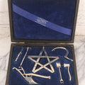 Lot 013 - Vintage Ceremonial Fraternal Grange Ornaments In Custom Case, Manufactured By C.J. Bainbridge Grange Supplies, Syracuse, New York