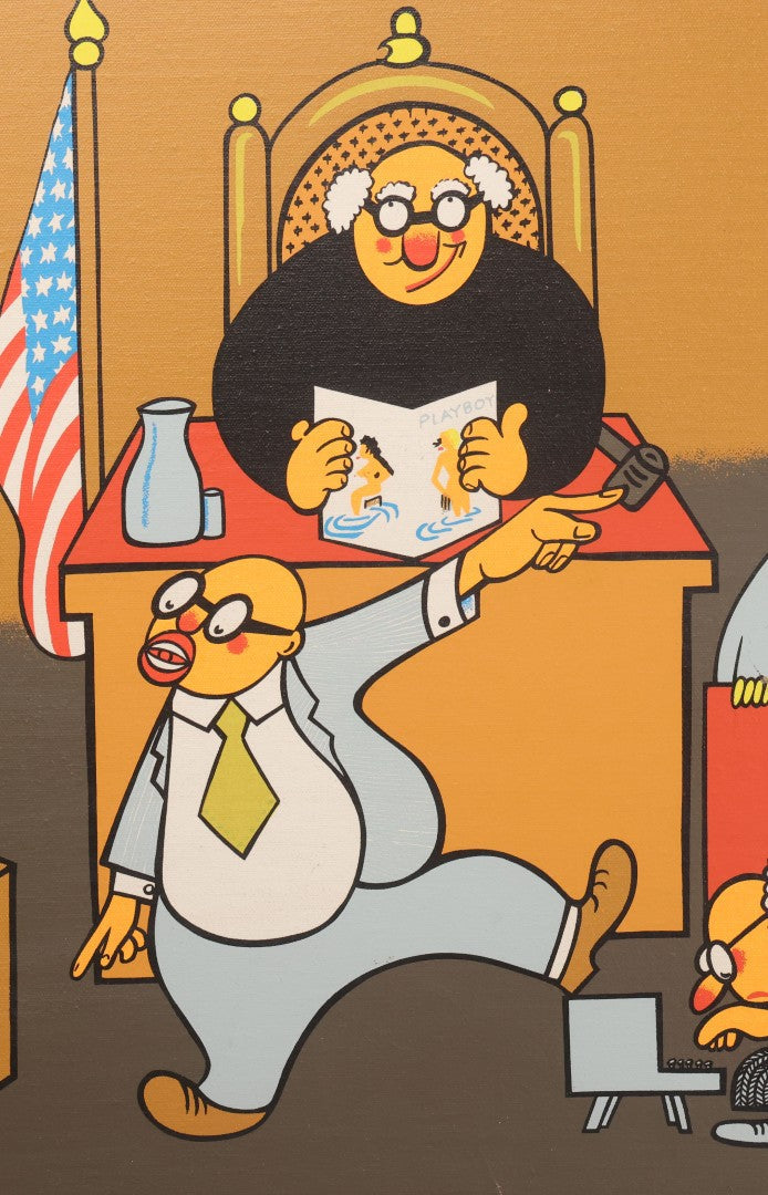 Lot 020 - Vintage Serigraph Print Titled "Here Comes The Judge" By Xavier Cugat (Spanish-American, 1898-1990), Framed, 31-1/4" x 25-1/4"