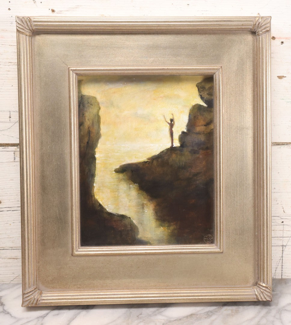 Lot 021 - Modern Mixed-Media Work On Paper Titled "Night Conjurer" By Philip Gladstone After A Circa 1900 Photograph By F. Holland Day, Framed, 13-3/4" x 15-3/4"