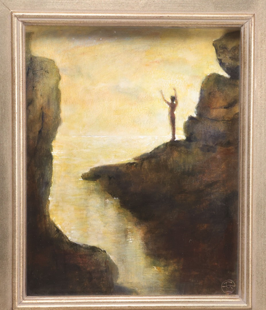 Lot 021 - Modern Mixed-Media Work On Paper Titled "Night Conjurer" By Philip Gladstone After A Circa 1900 Photograph By F. Holland Day, Framed, 13-3/4" x 15-3/4"