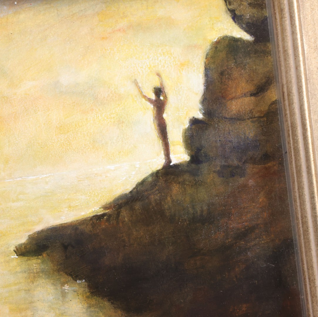 Lot 021 - Modern Mixed-Media Work On Paper Titled "Night Conjurer" By Philip Gladstone After A Circa 1900 Photograph By F. Holland Day, Framed, 13-3/4" x 15-3/4"