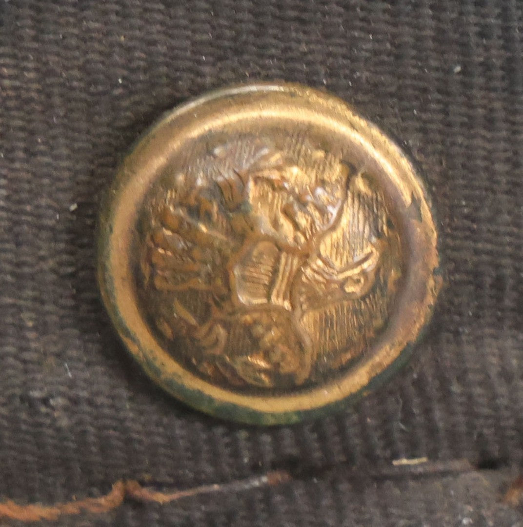 Lot 027 - Antique Orange County Traction Company Trolley Railroad Motorman Hat Number 18 With Leather Badge, Metal Numbers, And Brass Eagle Buttons, Newburgh, New York, Circa Early 20th Century