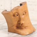 Lot 032 - Vintage Surrealist Carved Wood Branch Sculpture Depicting Two Faces, Signed And Dated 1984, 5-1/4" H