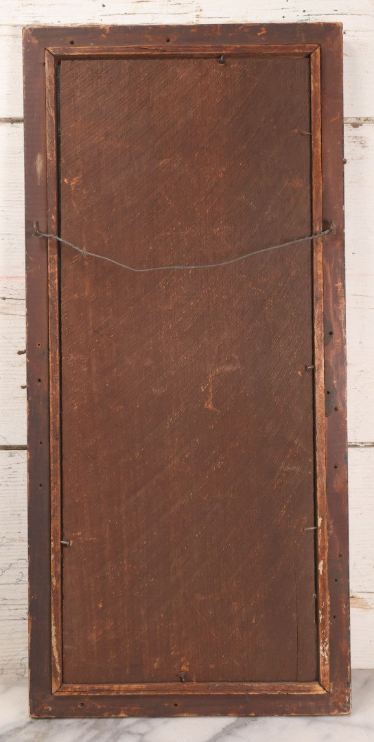 Lot 037 - Antique Victorian Framed Punchwork Embroidery Sampler With Temperance Motto "Touch Not, Taste Not, Handle Not" With Chalice, Serpent, And Floral Motifs, 10-7/8" x 23-1/4"