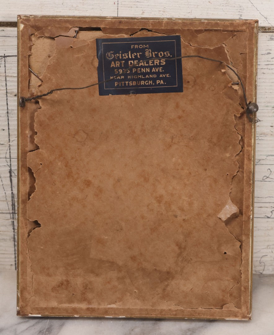 Lot 038 - Antique Hand Colored Print After Raffaello Santi "The Sistine Madonna" With Cherubs, Matted And Framed, 7-1/4" x 9-1/4"