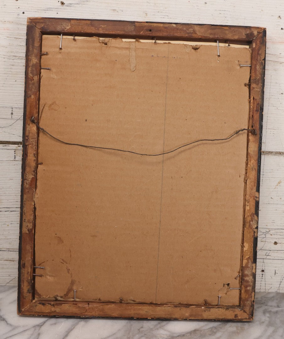 Lot 043 - Vintage East Asian Art Print Cat Watching Fly, With Red Stamped Artists Mark, 12-5/8" x 15-5/8"