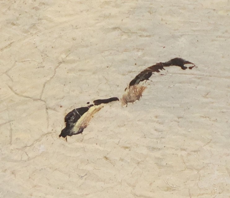 Lot 044 - Antique Folk Art Hand Painted Papier Mache Charger With Stone Bridge, Mountain Lake Landscape, And Cloudy Sky, Circa 1880, 12-1/8" Diameter