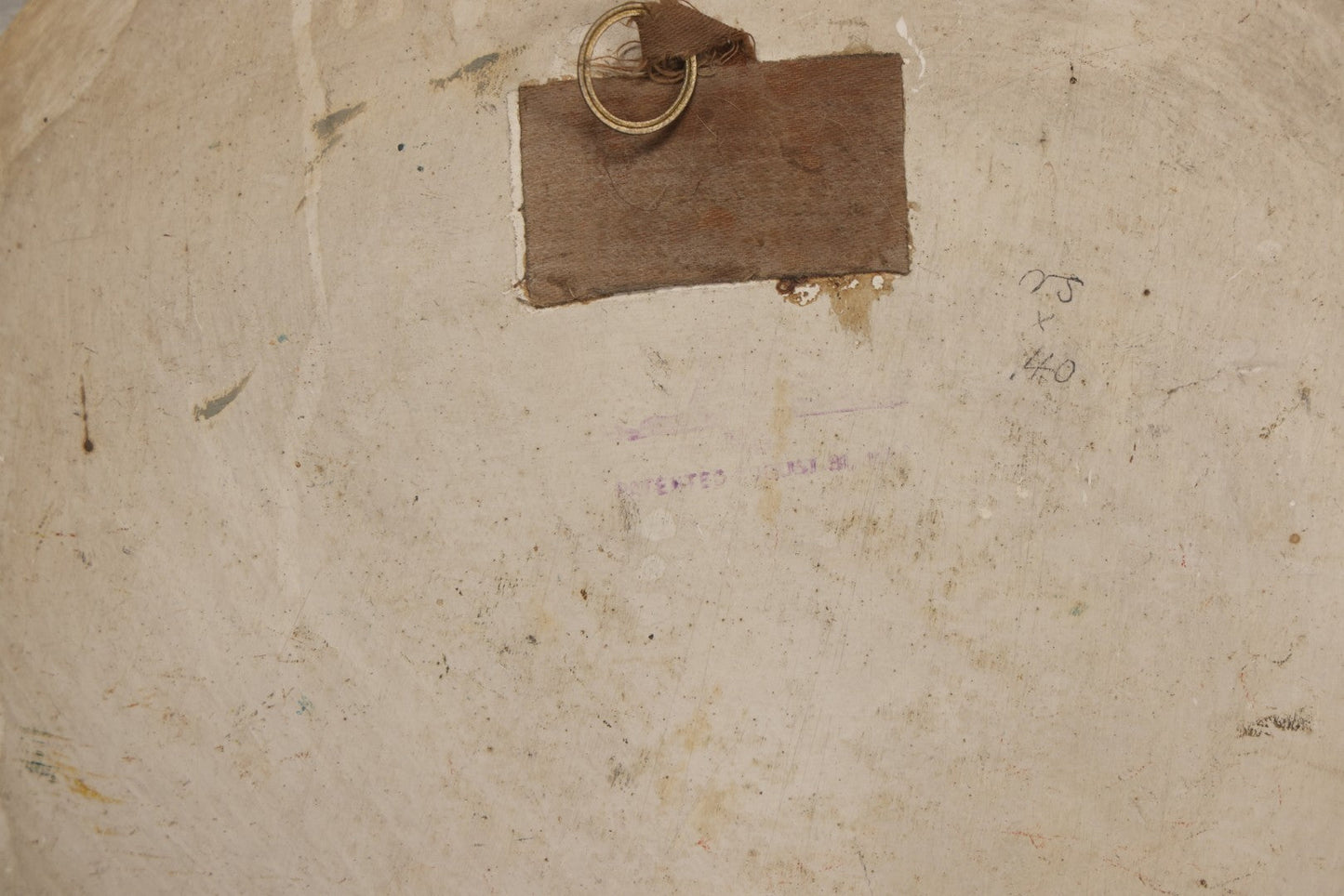 Lot 046 - Antique Folk Art Hand Painted Papier Mache Charger With Floral Bouquet On Blue Ground, Circa 1880, 10-1/8" Diameter